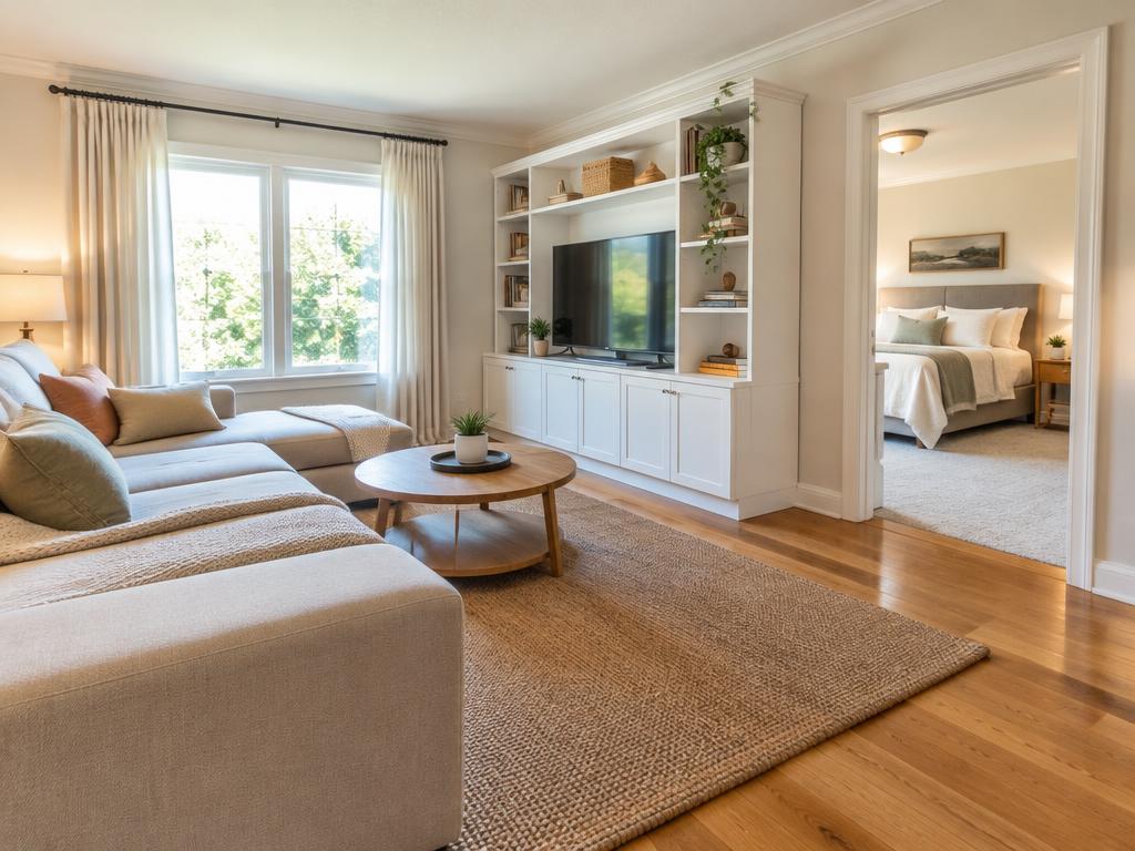 Freshly cleaned living room